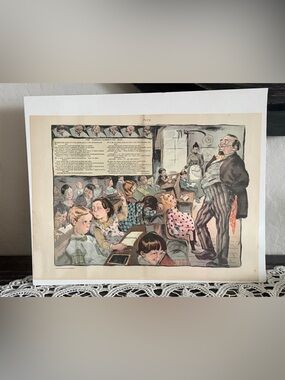 Antique Puck Print The School Committeeman